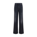 Black Cotton Straight-Leg Jeans