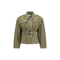 Bicolor Cotton Full-Length Jacket