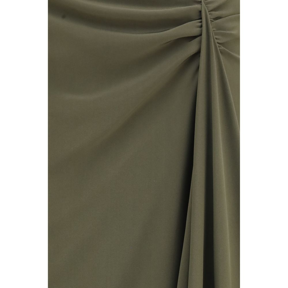 Bicolor Silk Long Skirt