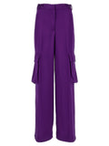 Purple Viscose Cargo Pants