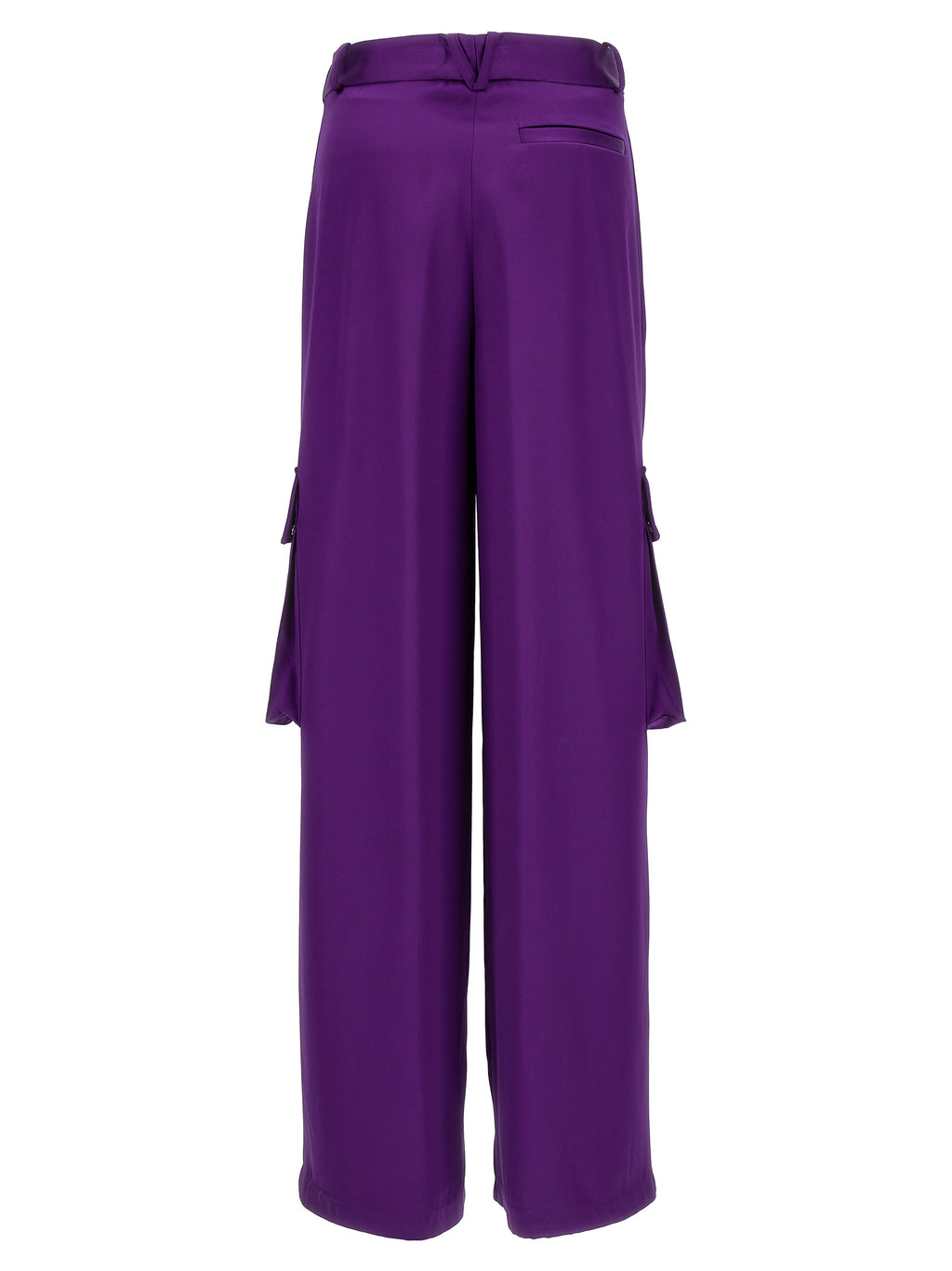 Purple Viscose Cargo Pants