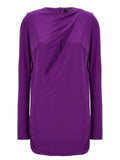 Purple Viscose Short Dress
