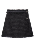 Black Virgin Wool Long Skirt