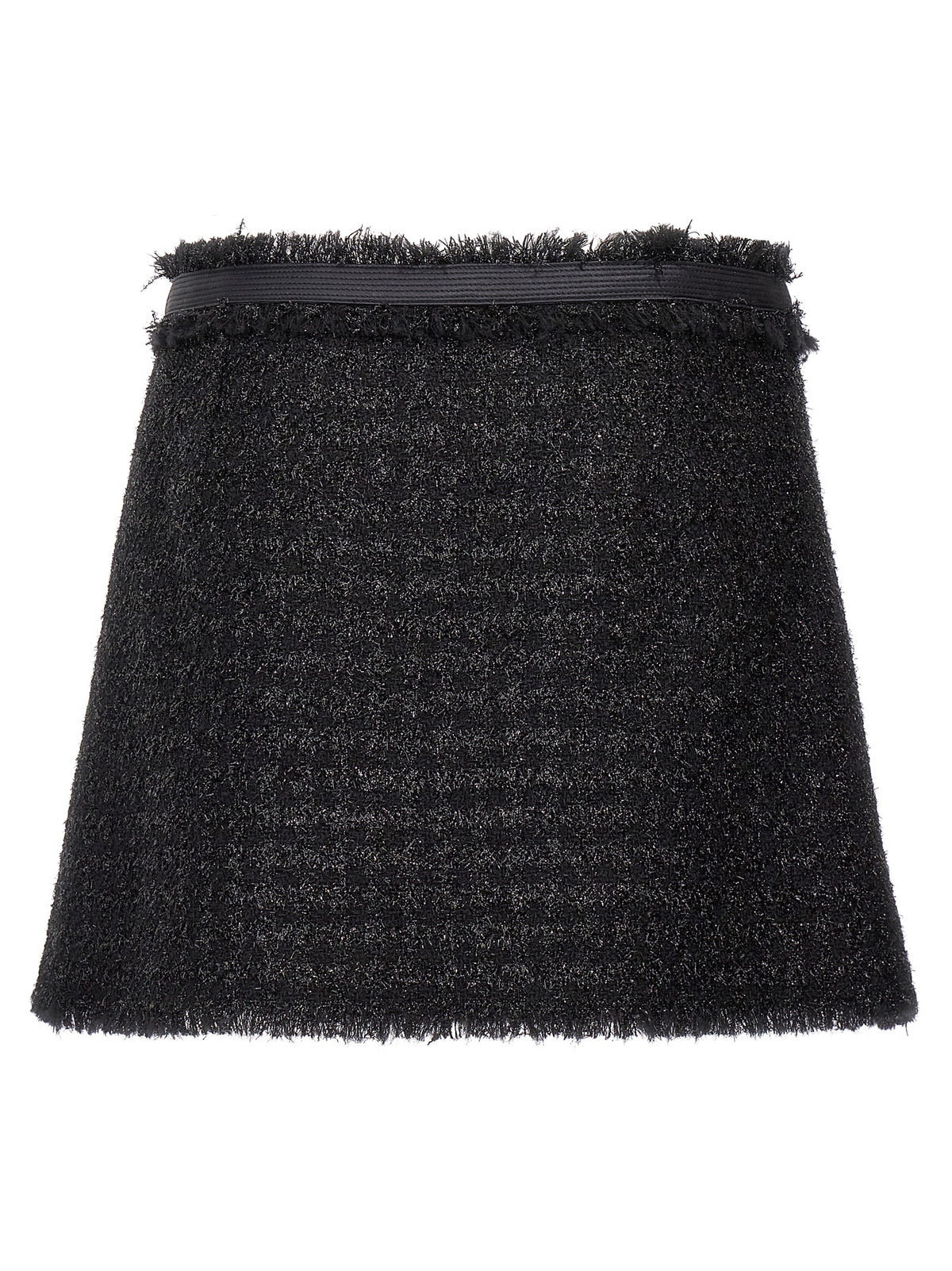 Black Virgin Wool Long Skirt