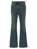 Blue Cotton Bootcut Jeans