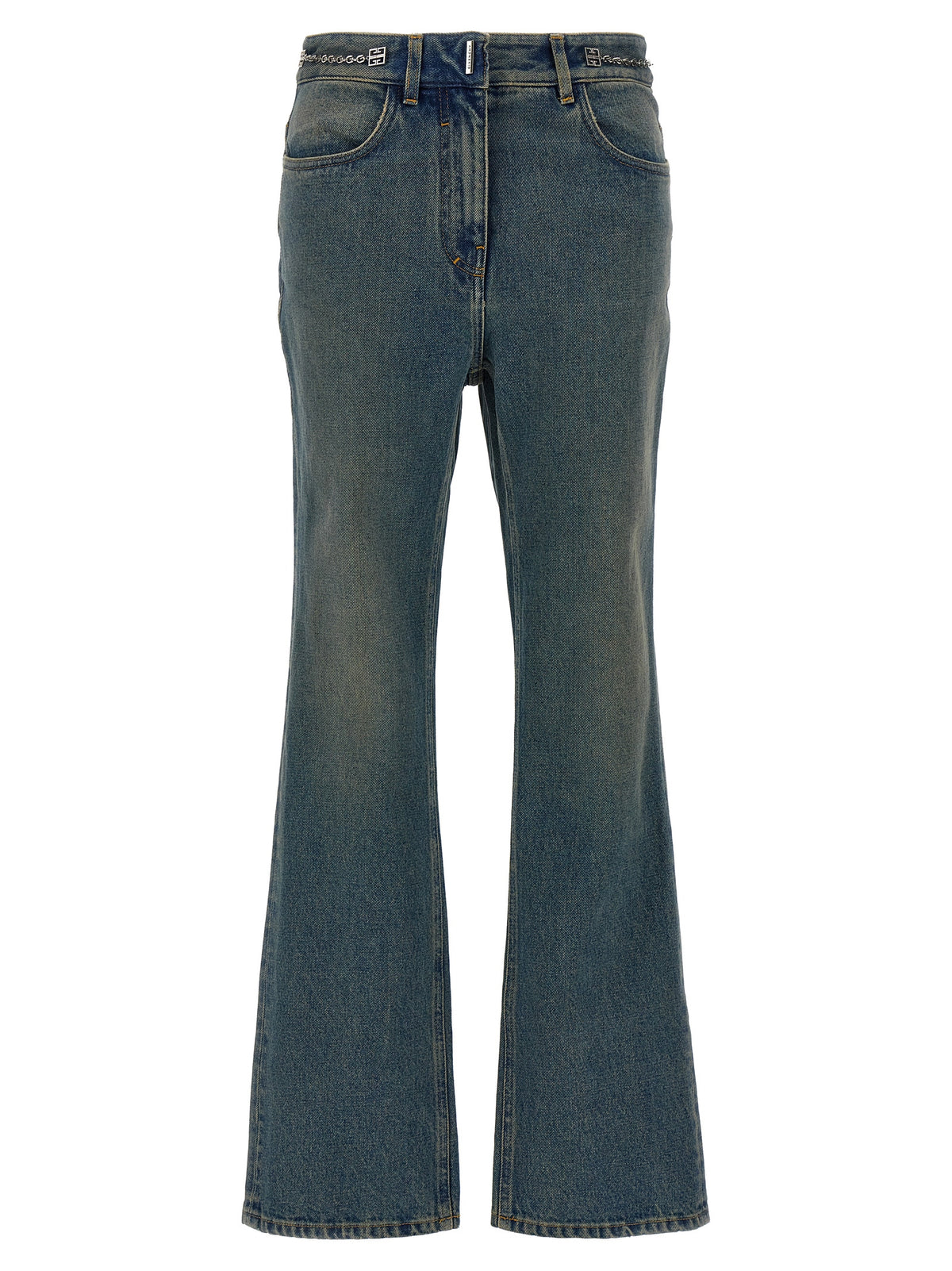 Blue Cotton Bootcut Jeans