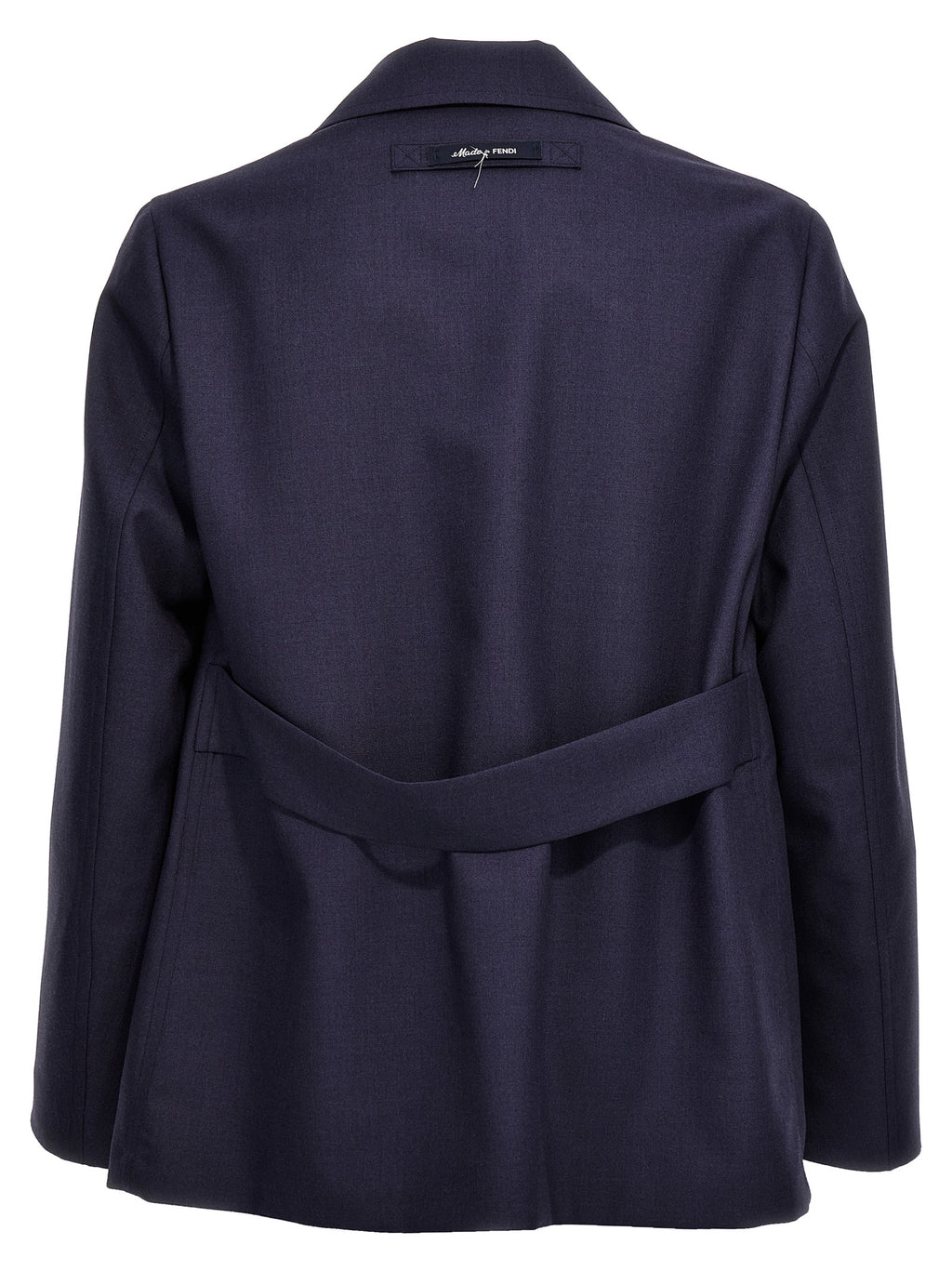 Blue Virgin Wool Full-Length Jacket