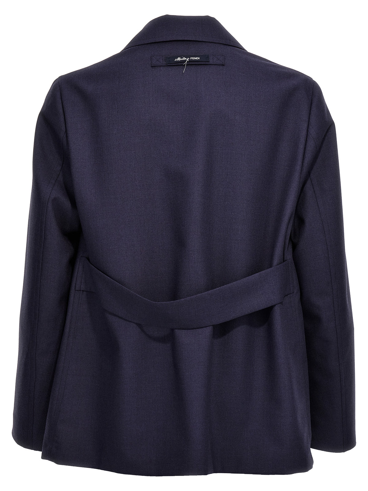 Blue Virgin Wool Full-Length Jacket