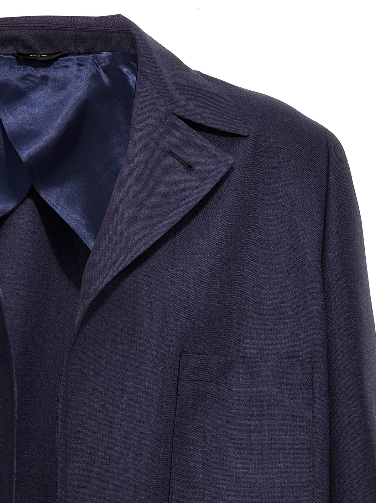 Blue Virgin Wool Full-Length Jacket