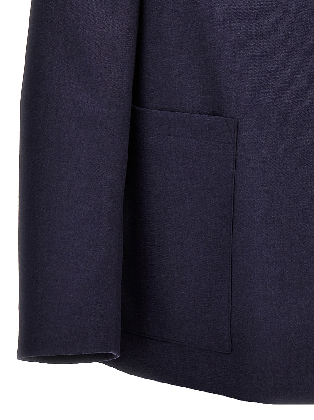 Blue Virgin Wool Full-Length Jacket
