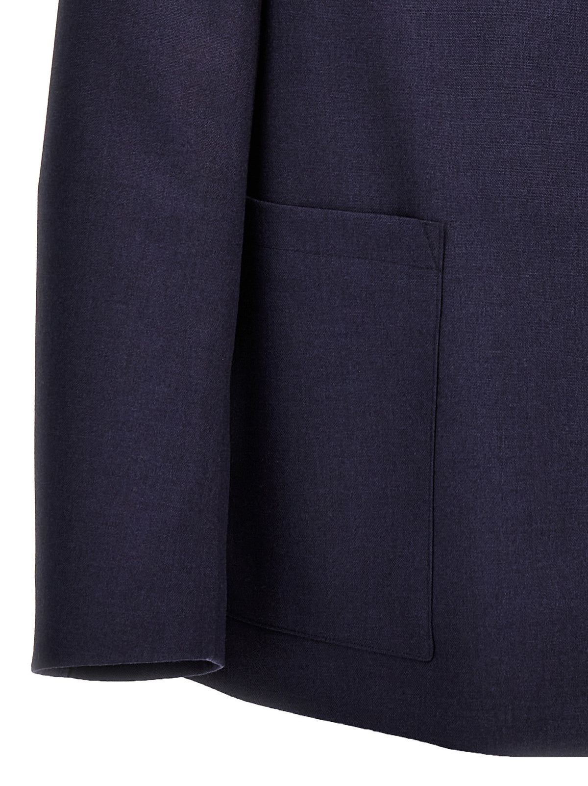 Blue Virgin Wool Full-Length Jacket