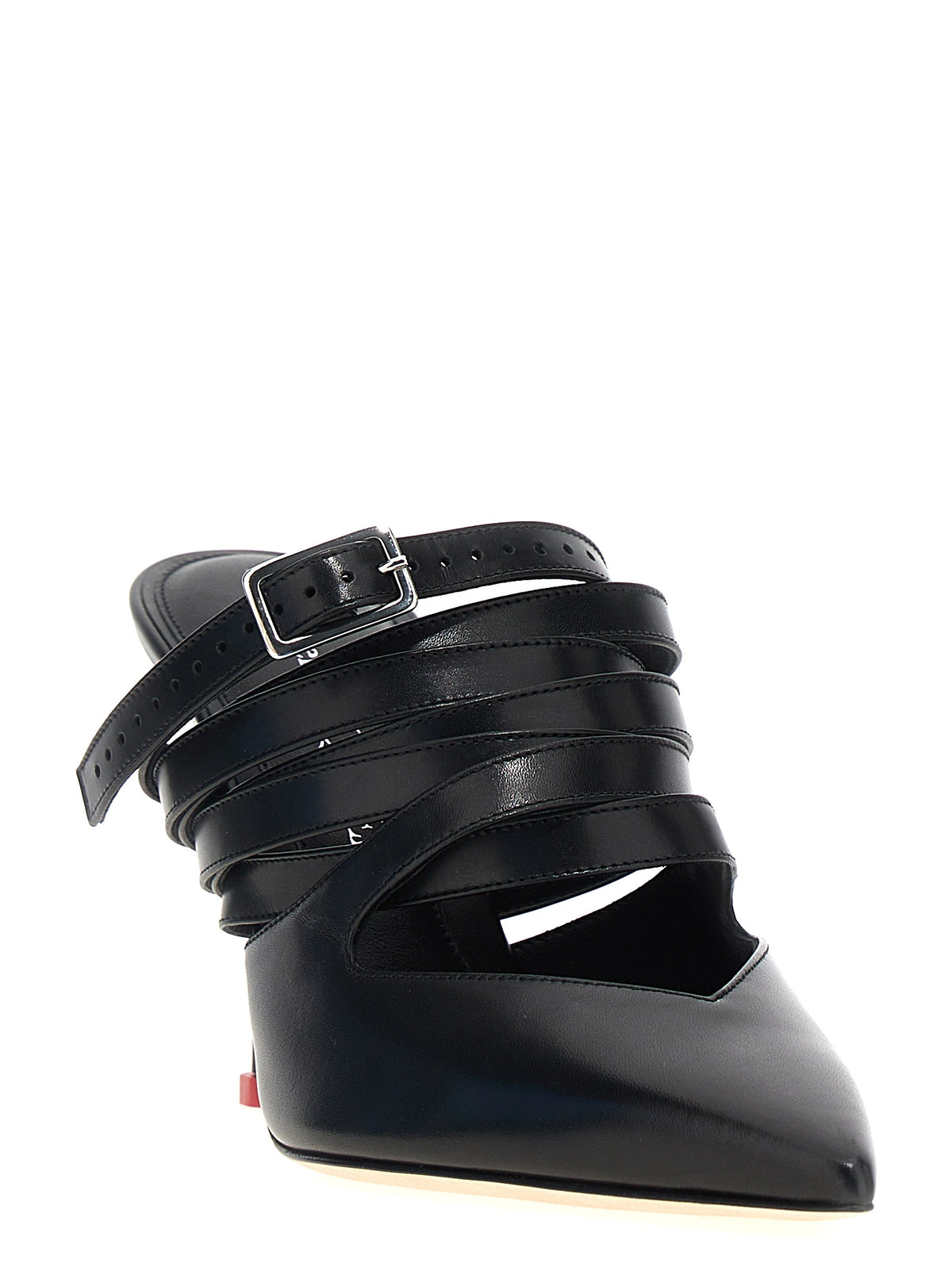 Black Cowhide High Heel Pumps