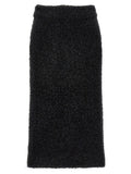Black Cotton Midi Skirt