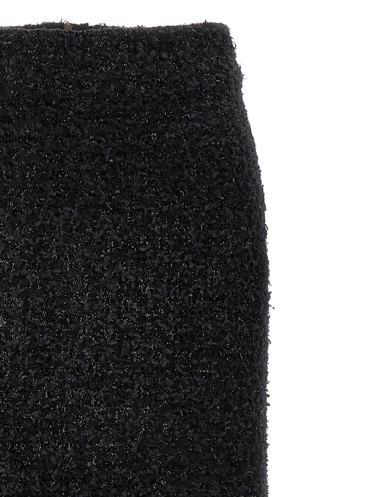 Black Cotton Midi Skirt
