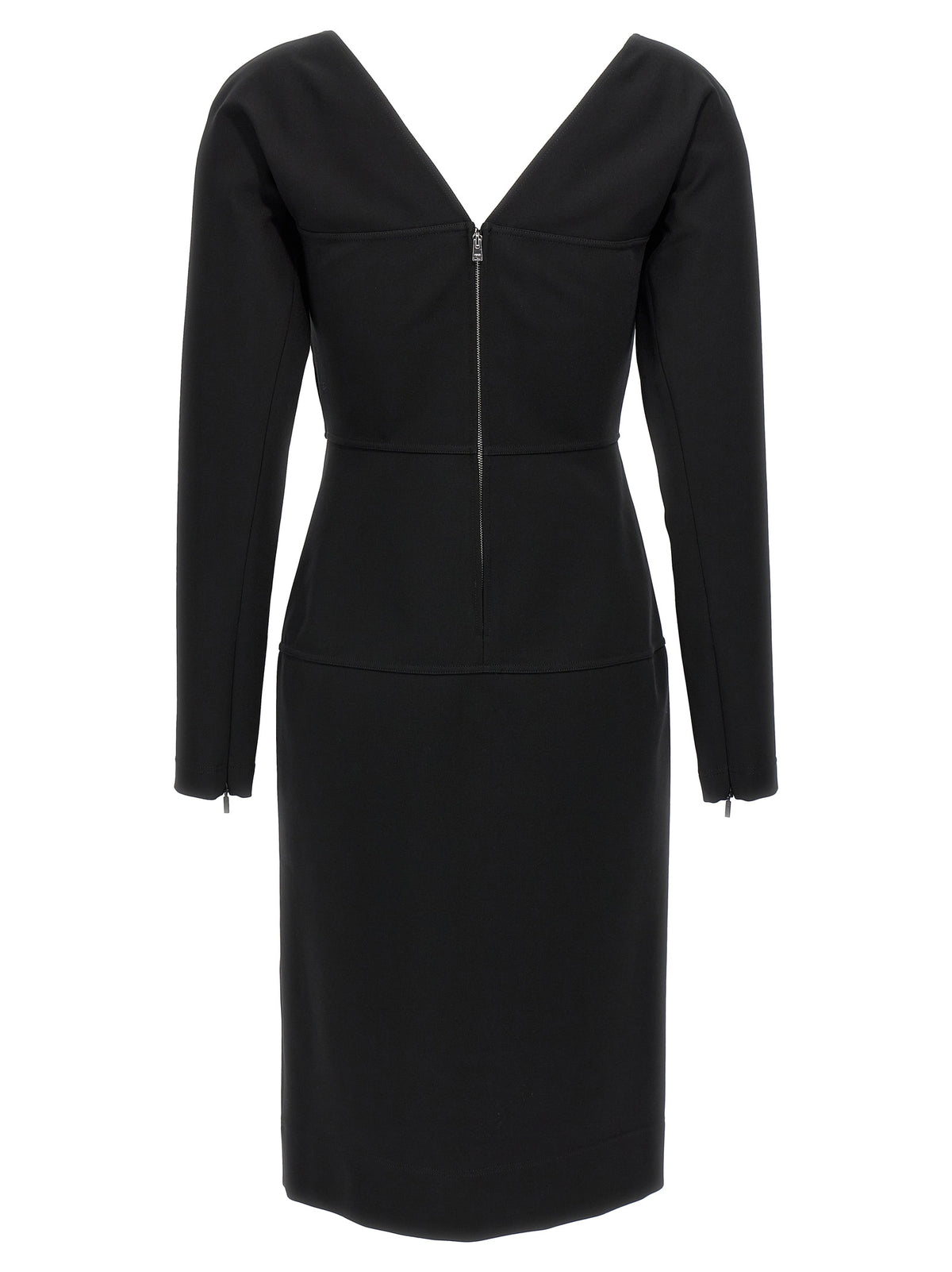 Black Viscose Midi Dress