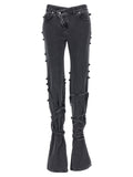 Black Cotton Flared Jeans