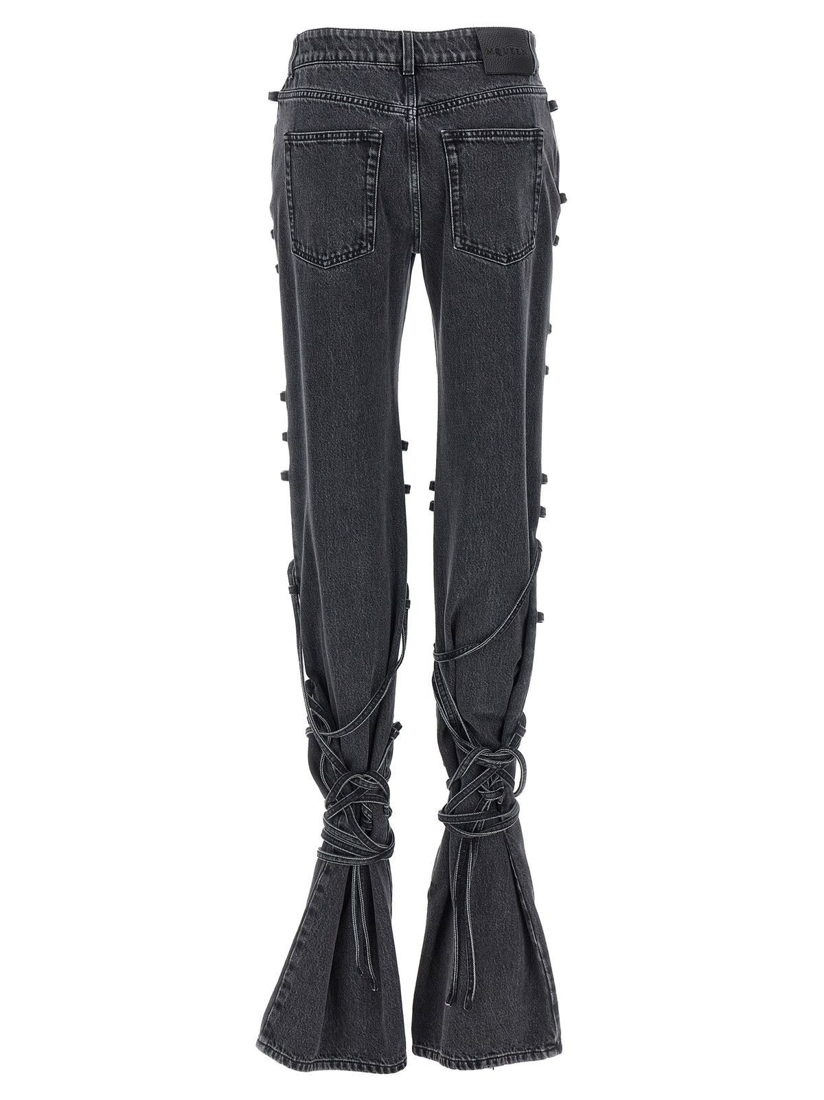 Black Cotton Flared Jeans