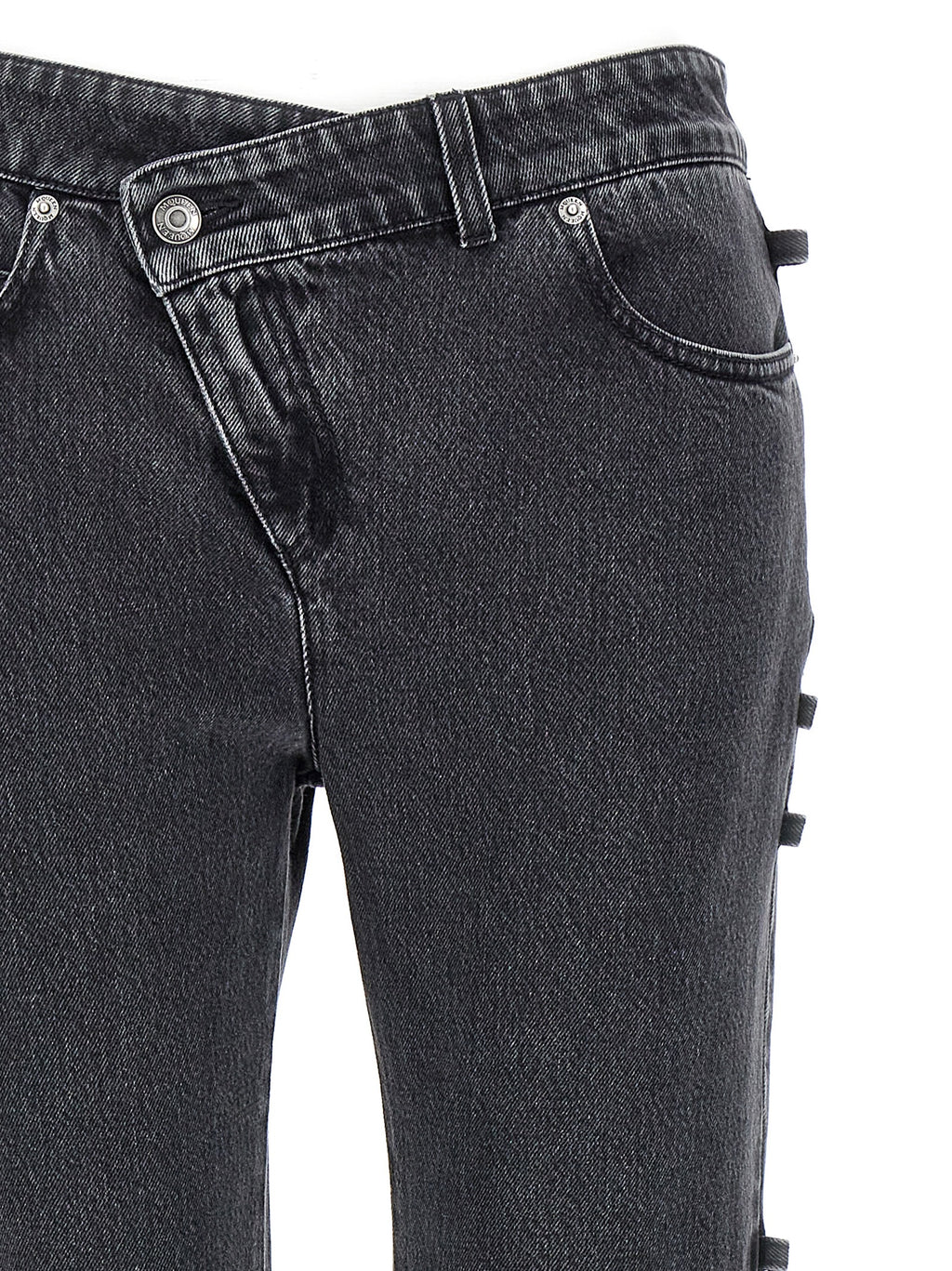 Black Cotton Flared Jeans