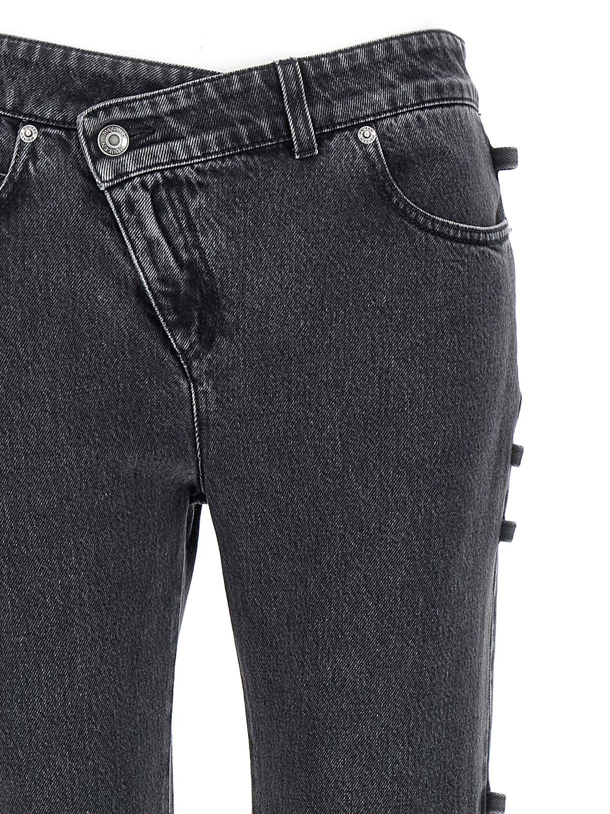 Black Cotton Flared Jeans