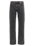 Black Cotton Straight-Leg Jeans
