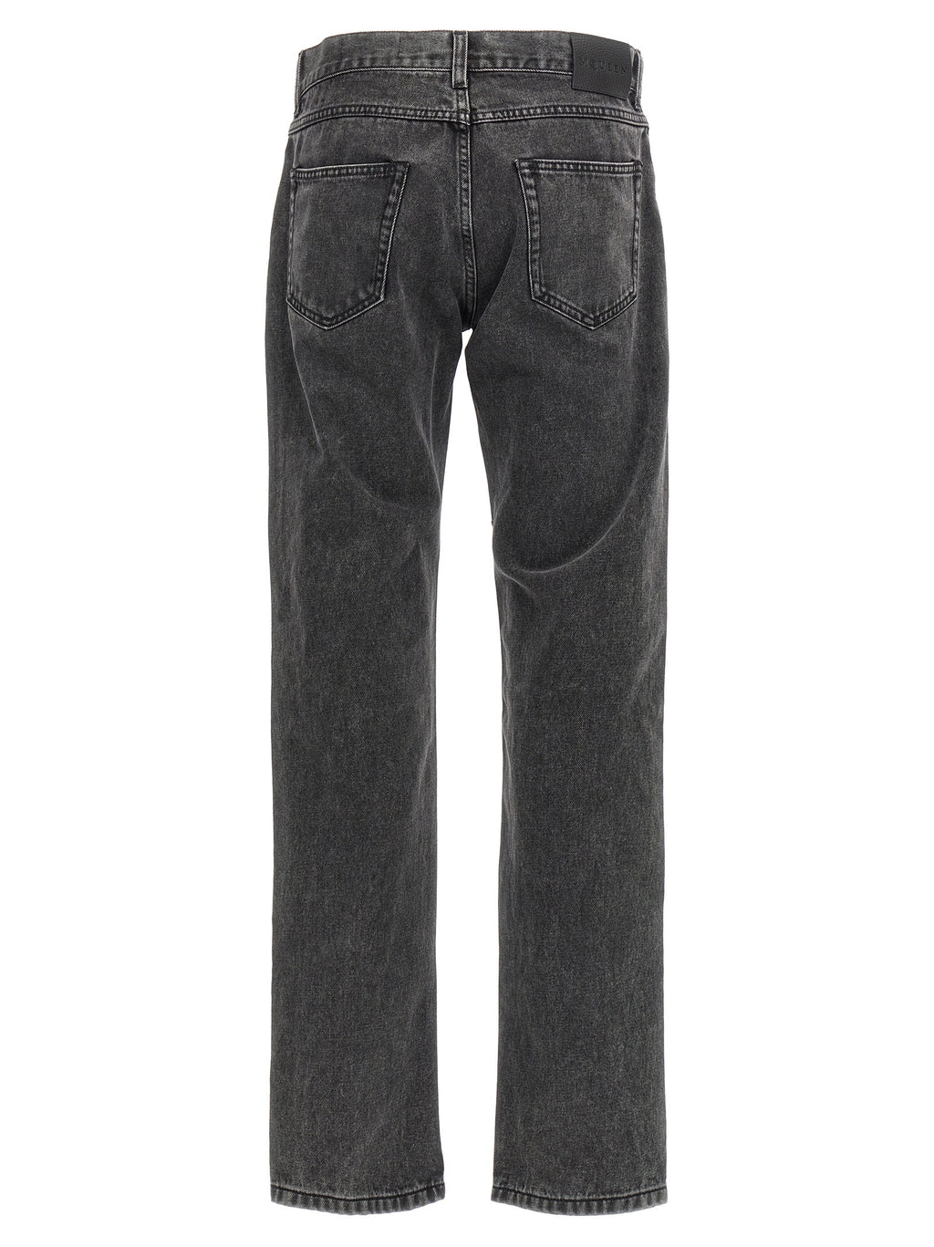 Black Cotton Straight-Leg Jeans