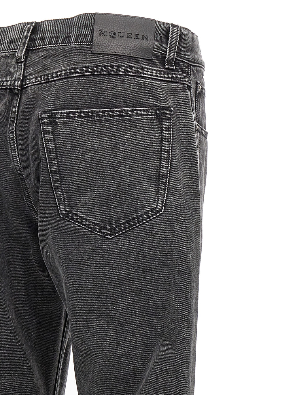 Black Cotton Straight-Leg Jeans