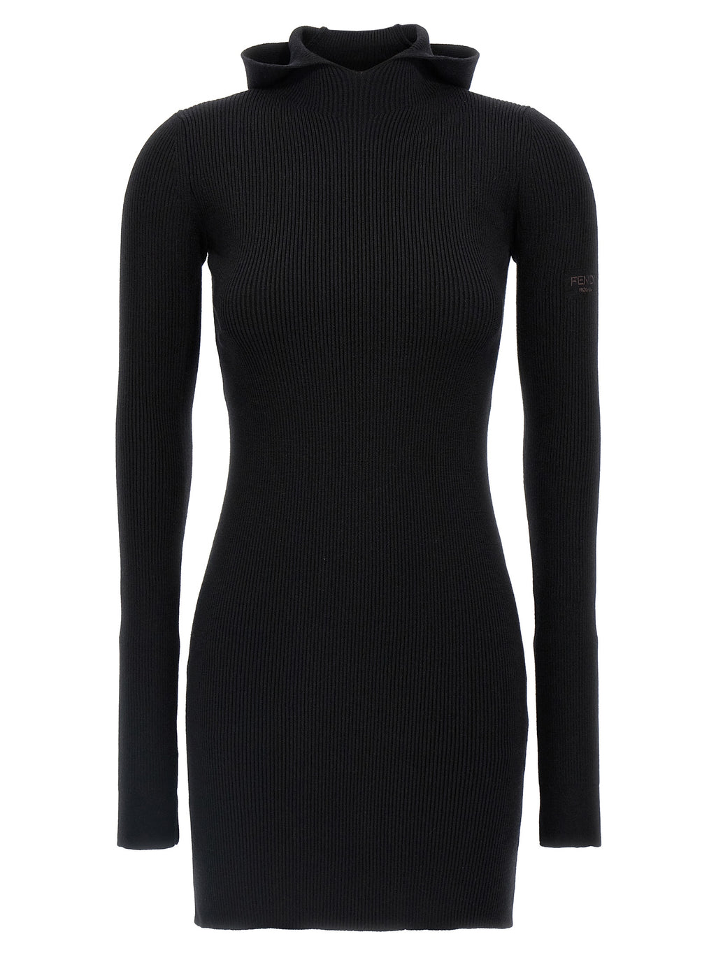 Black Wool Short Dress