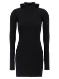 Black Wool Short Dress