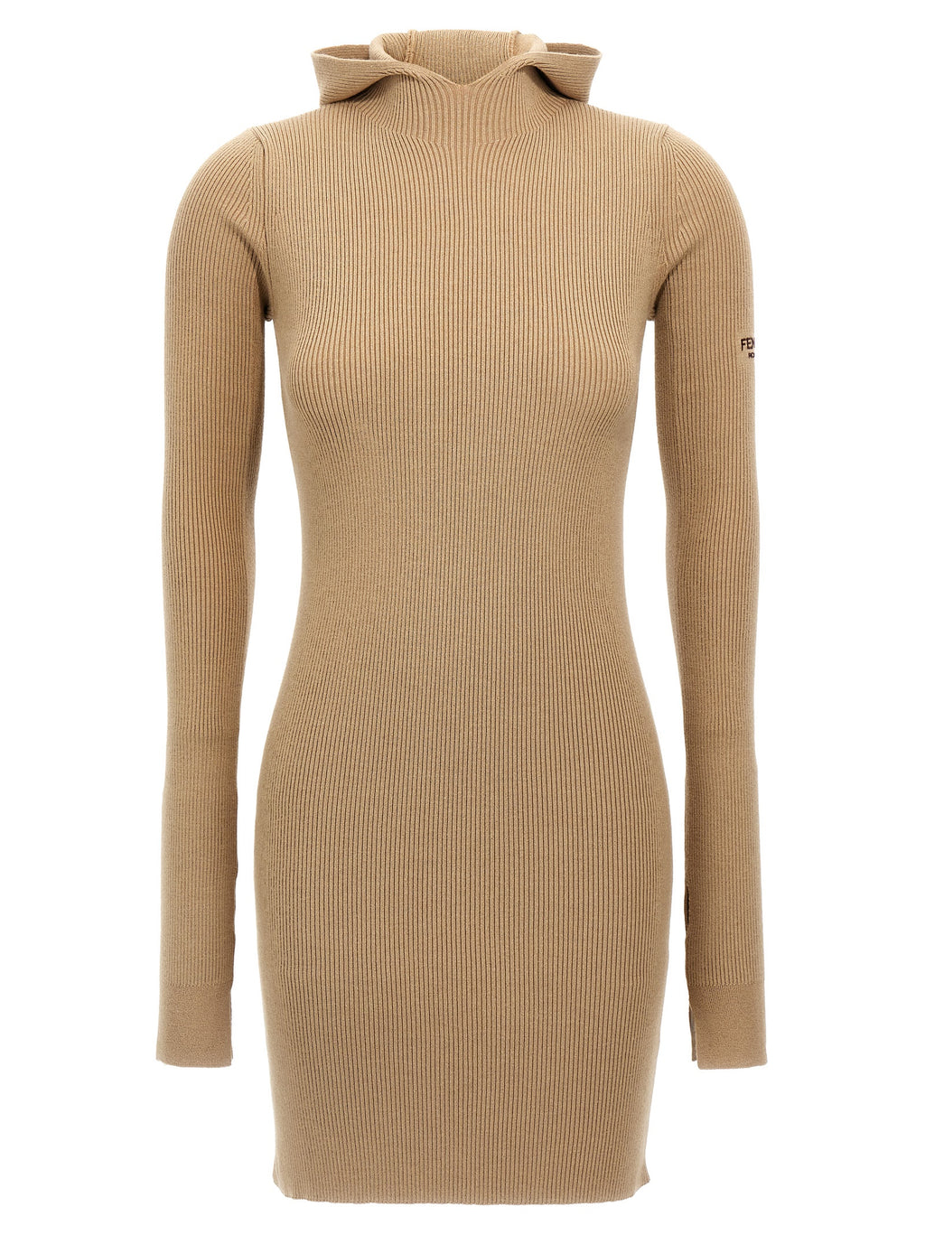 Beige Wool Short Dress