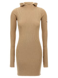 Beige Wool Short Dress