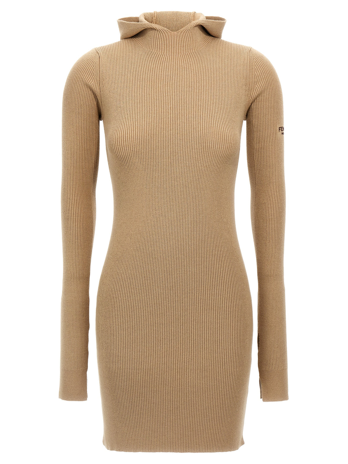 Beige Wool Short Dress