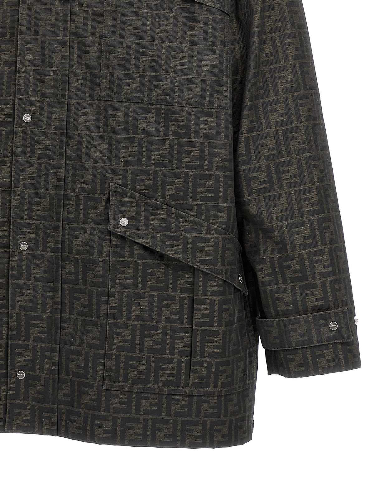 Brown Polyester Full-Length Jacket