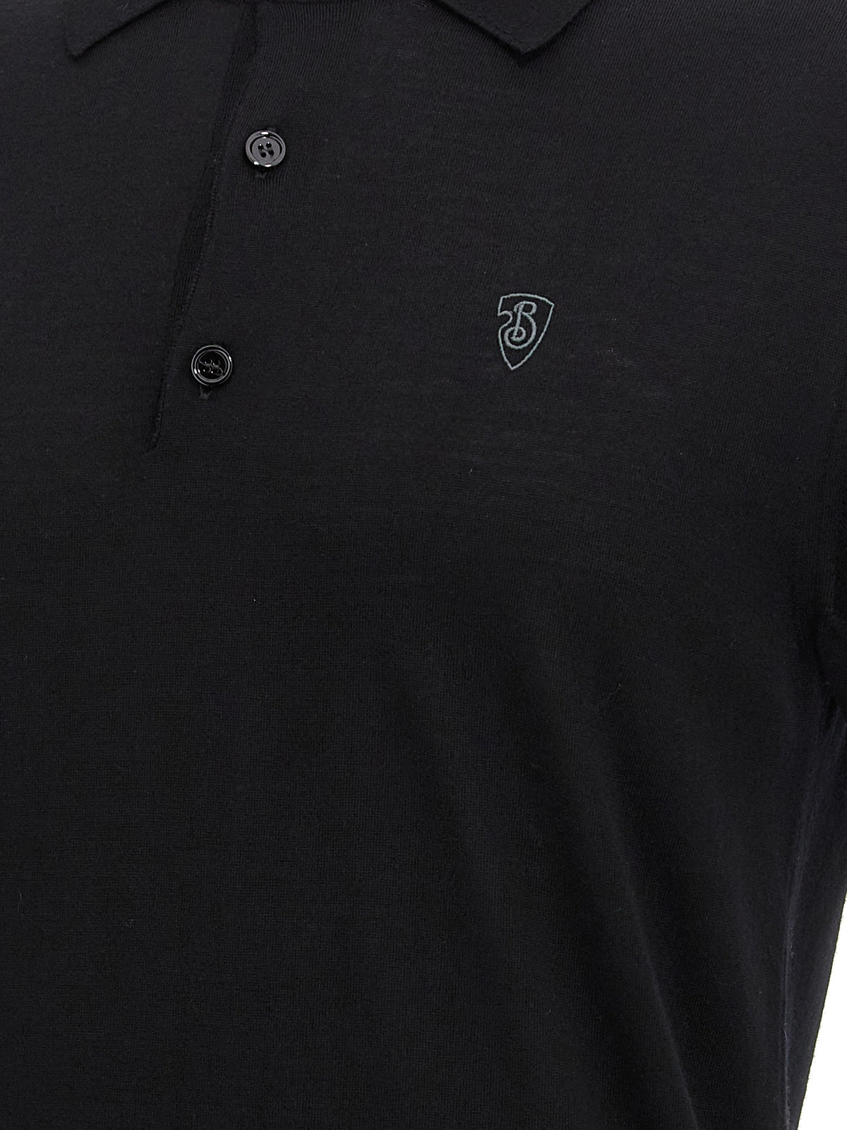 Black Wool Polo Shirt