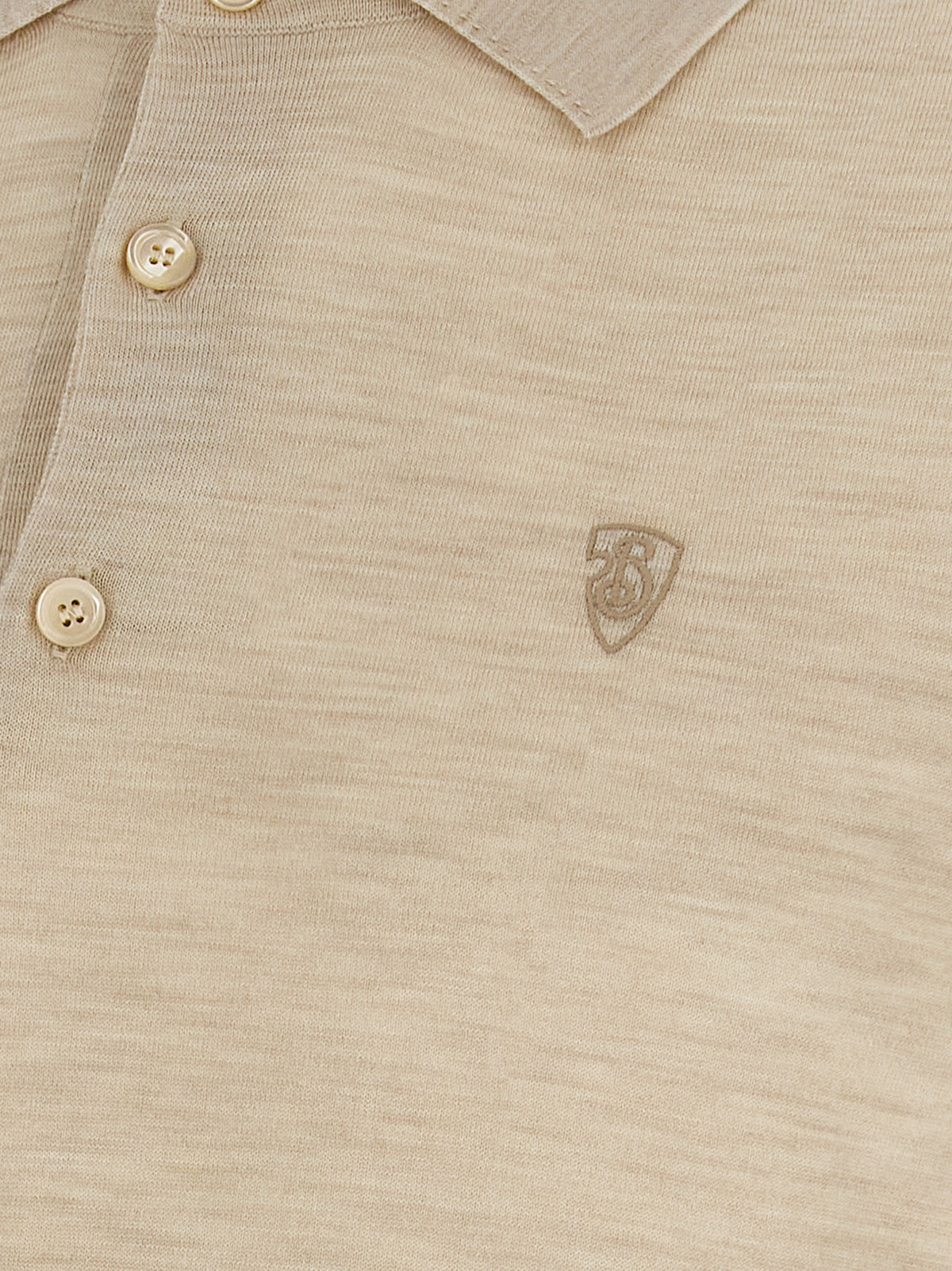 Beige Wool Polo Shirt