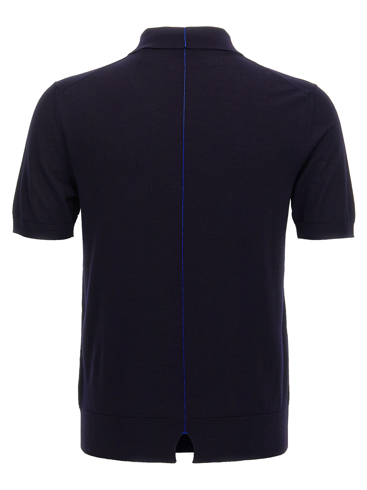 Blue Wool Polo Shirt