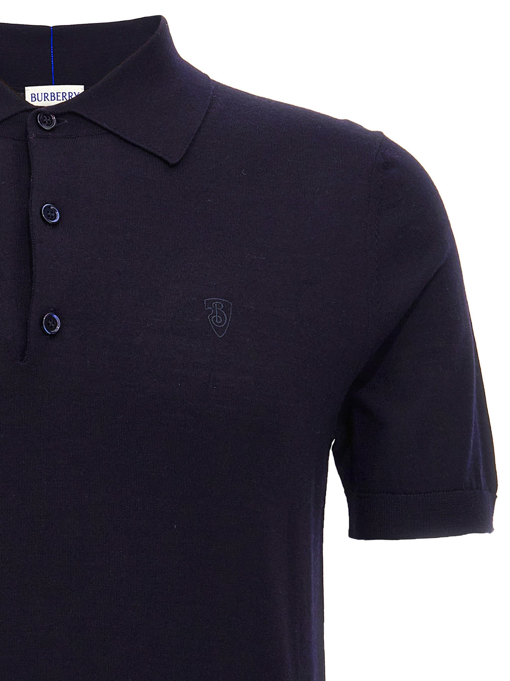 Blue Wool Polo Shirt