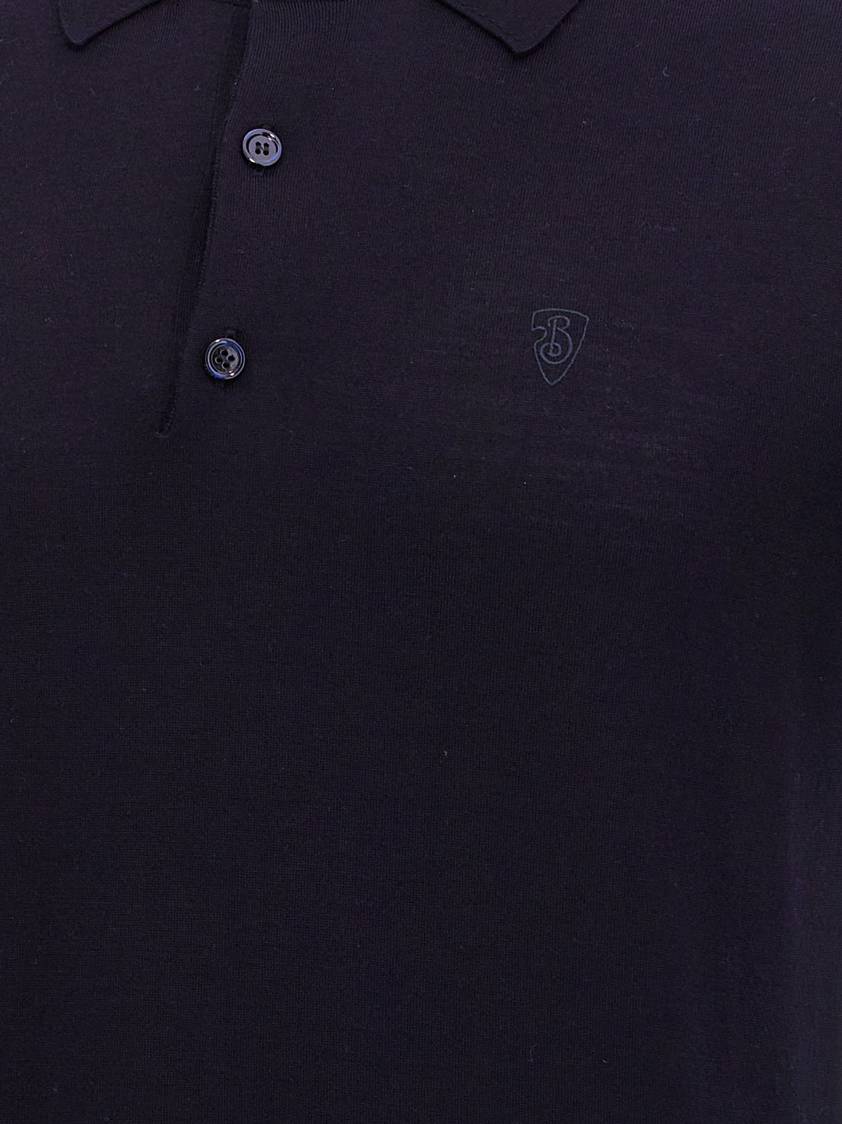 Blue Wool Polo Shirt