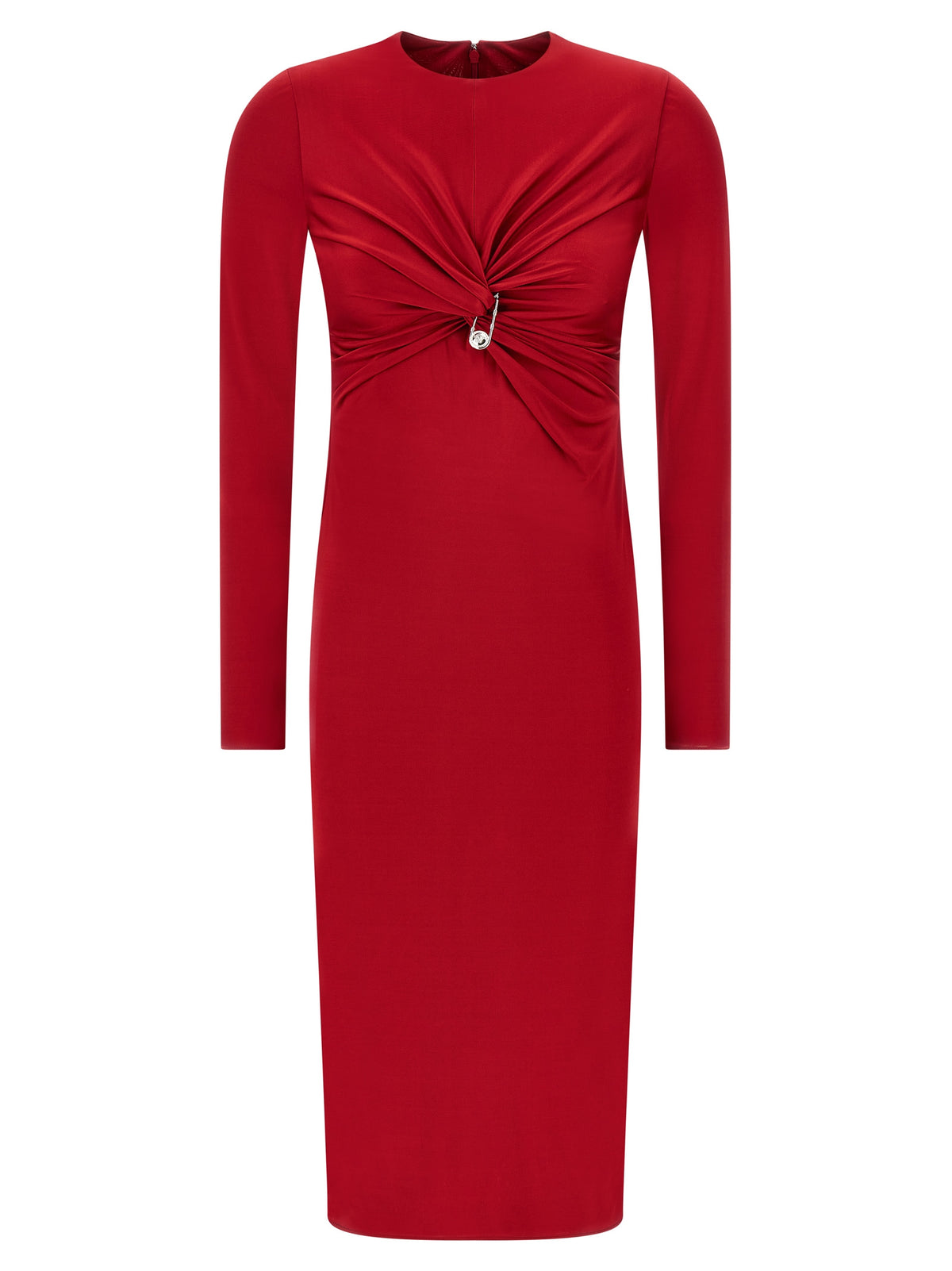 Red Viscose Midi Dress