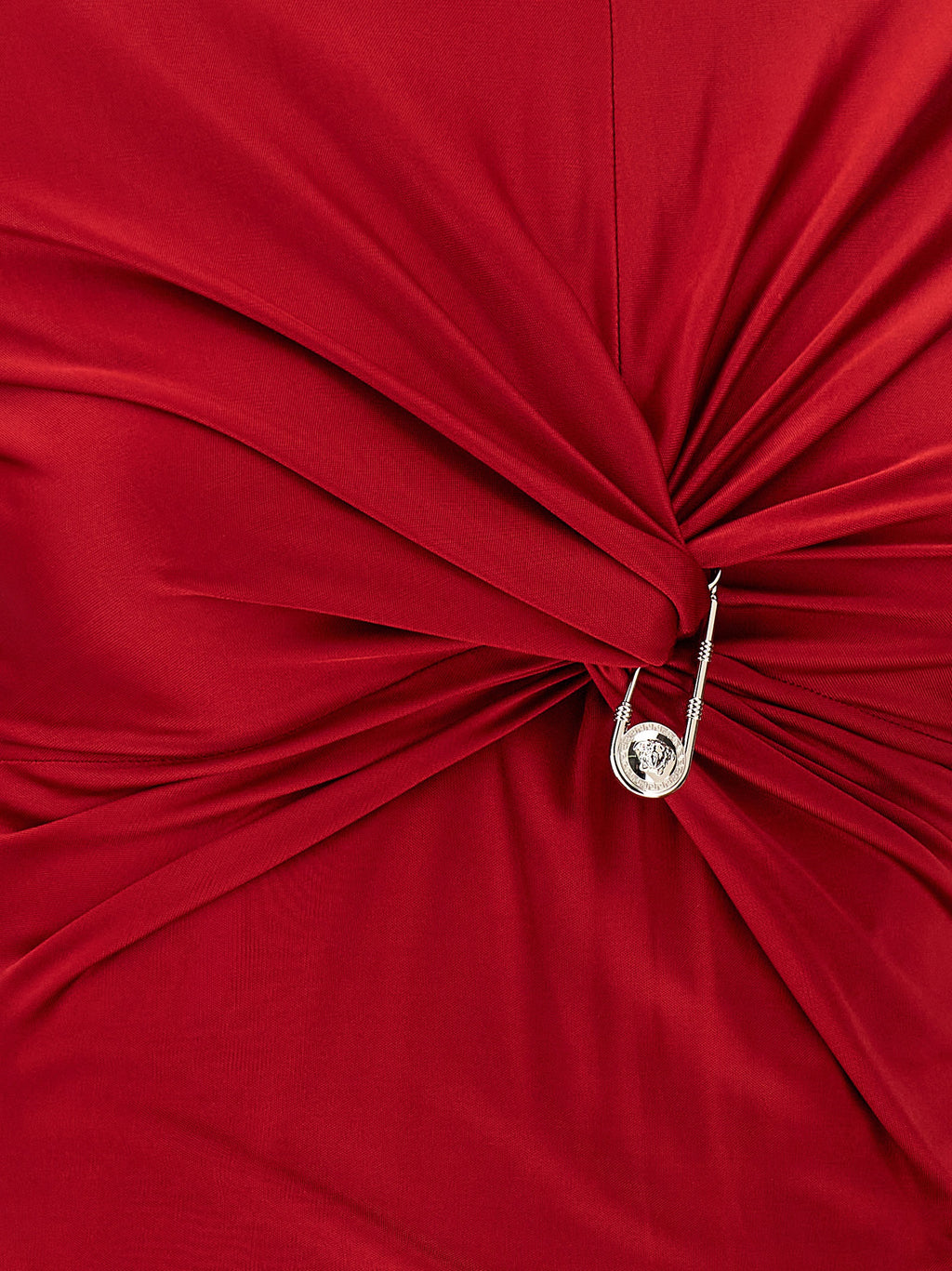 Red Viscose Midi Dress
