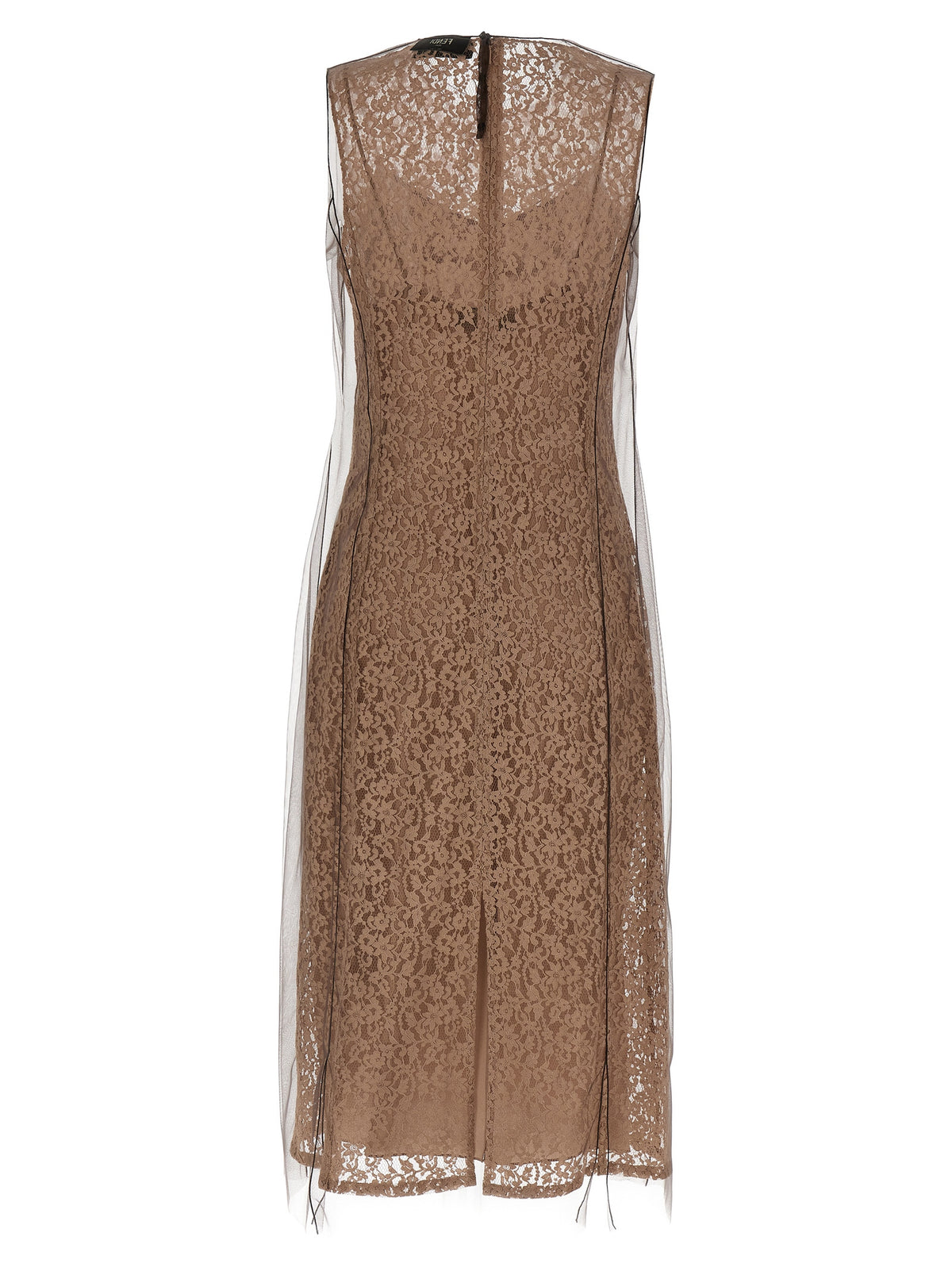 Beige Cotton Midi Dress