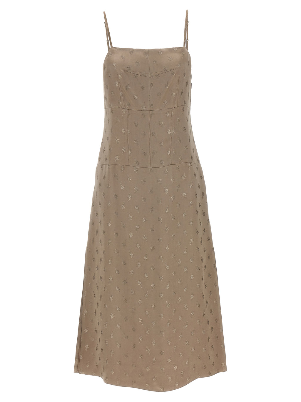 Gray Silk Midi Dress