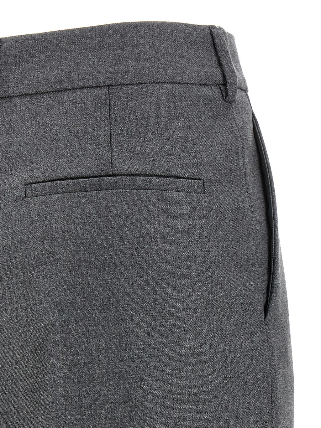 Gray Virgin Wool Dress Pants