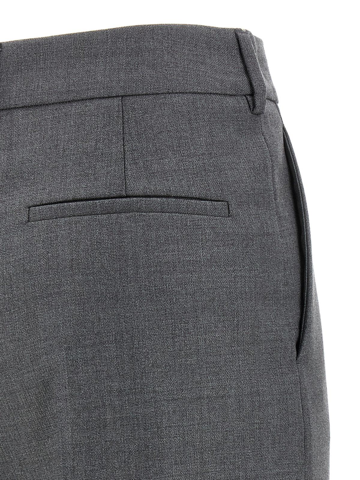 Gray Virgin Wool Dress Pants