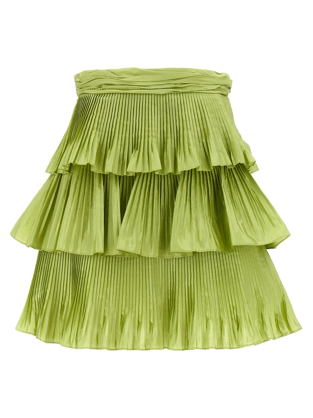 Bicolor Silk Long Skirt