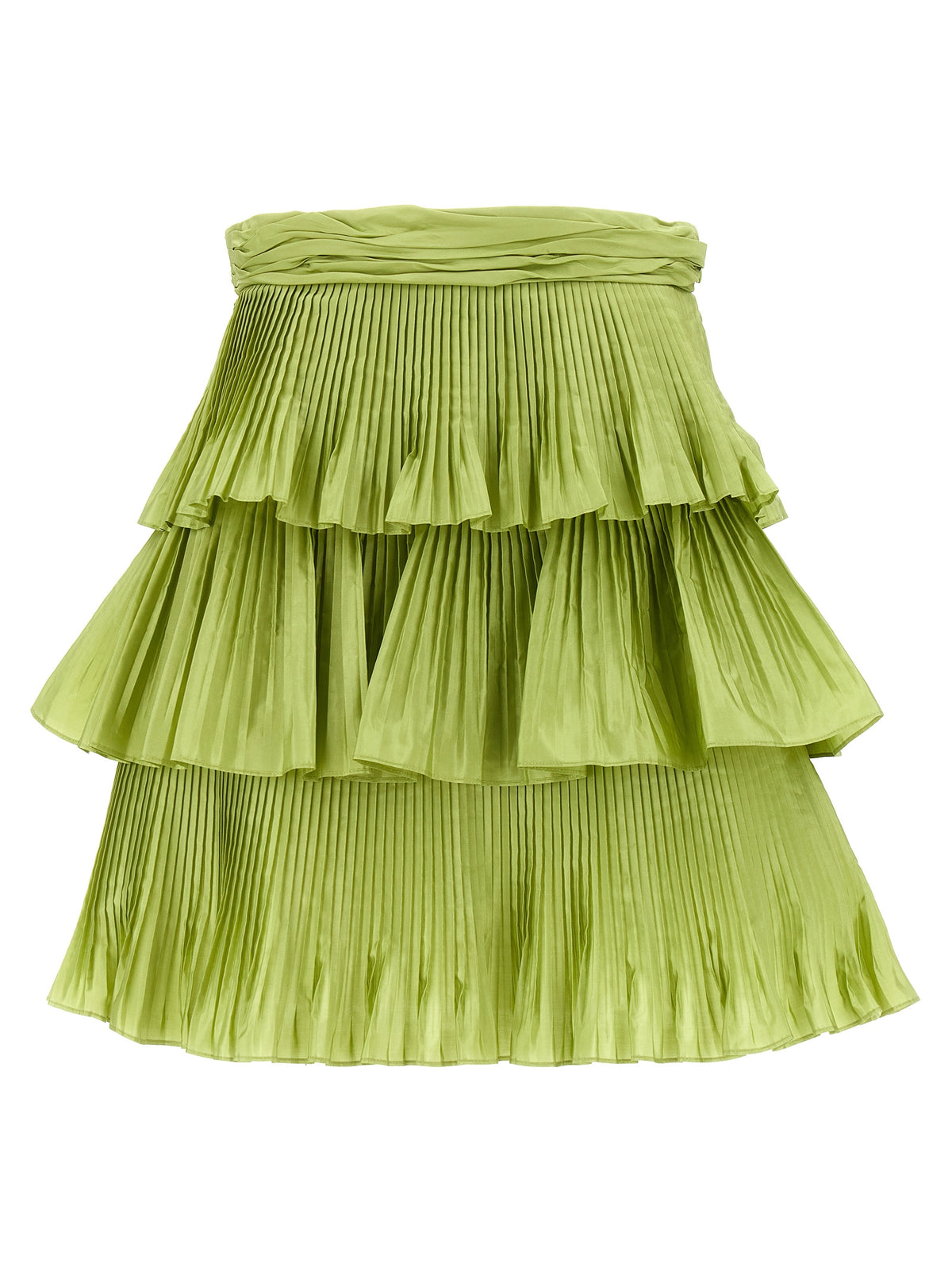 Bicolor Silk Long Skirt