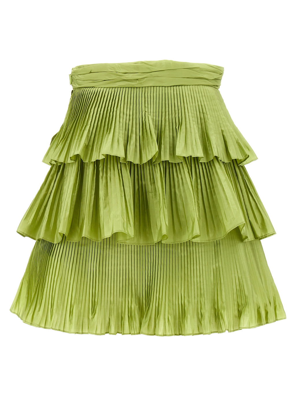 Bicolor Silk Long Skirt