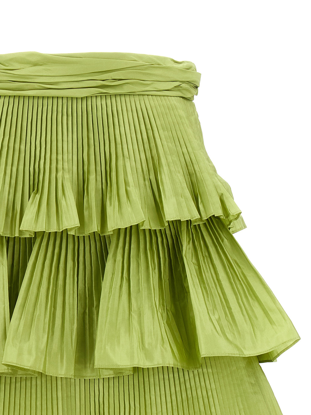 Bicolor Silk Long Skirt