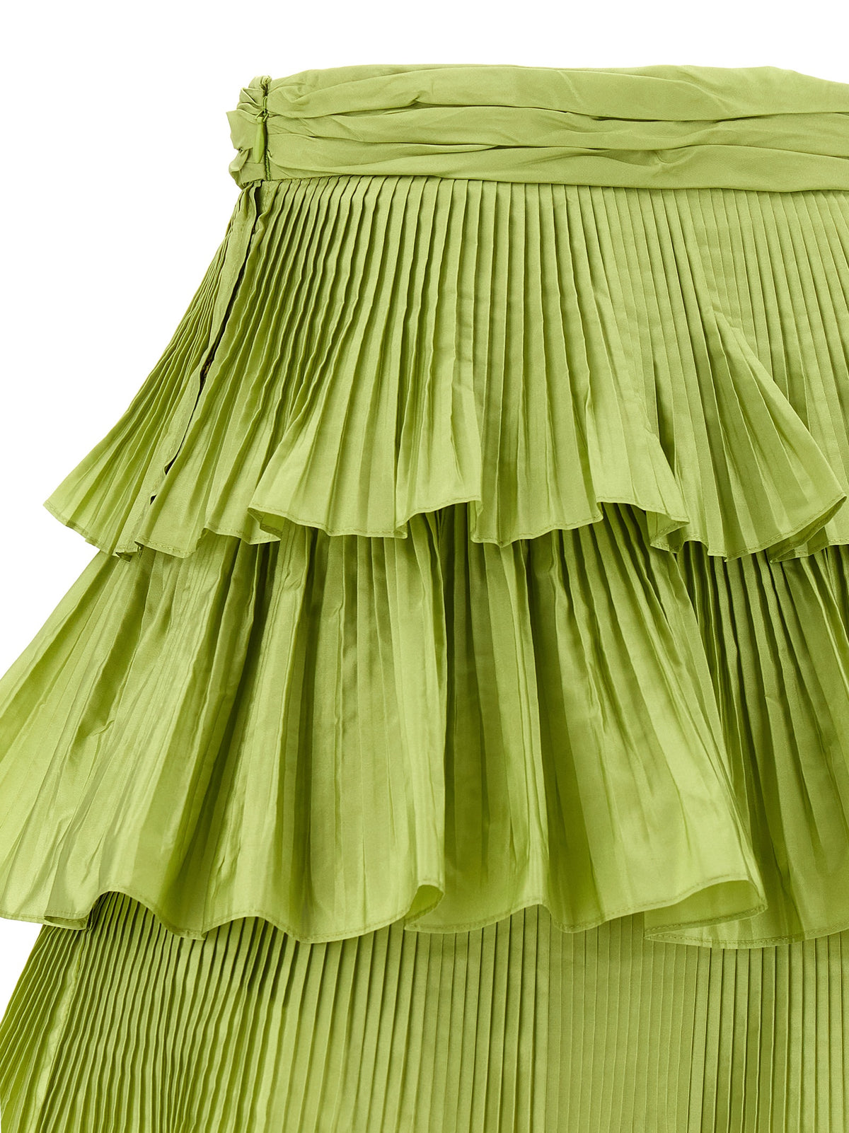 Bicolor Silk Long Skirt