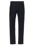 Blue Cotton Casual Pants