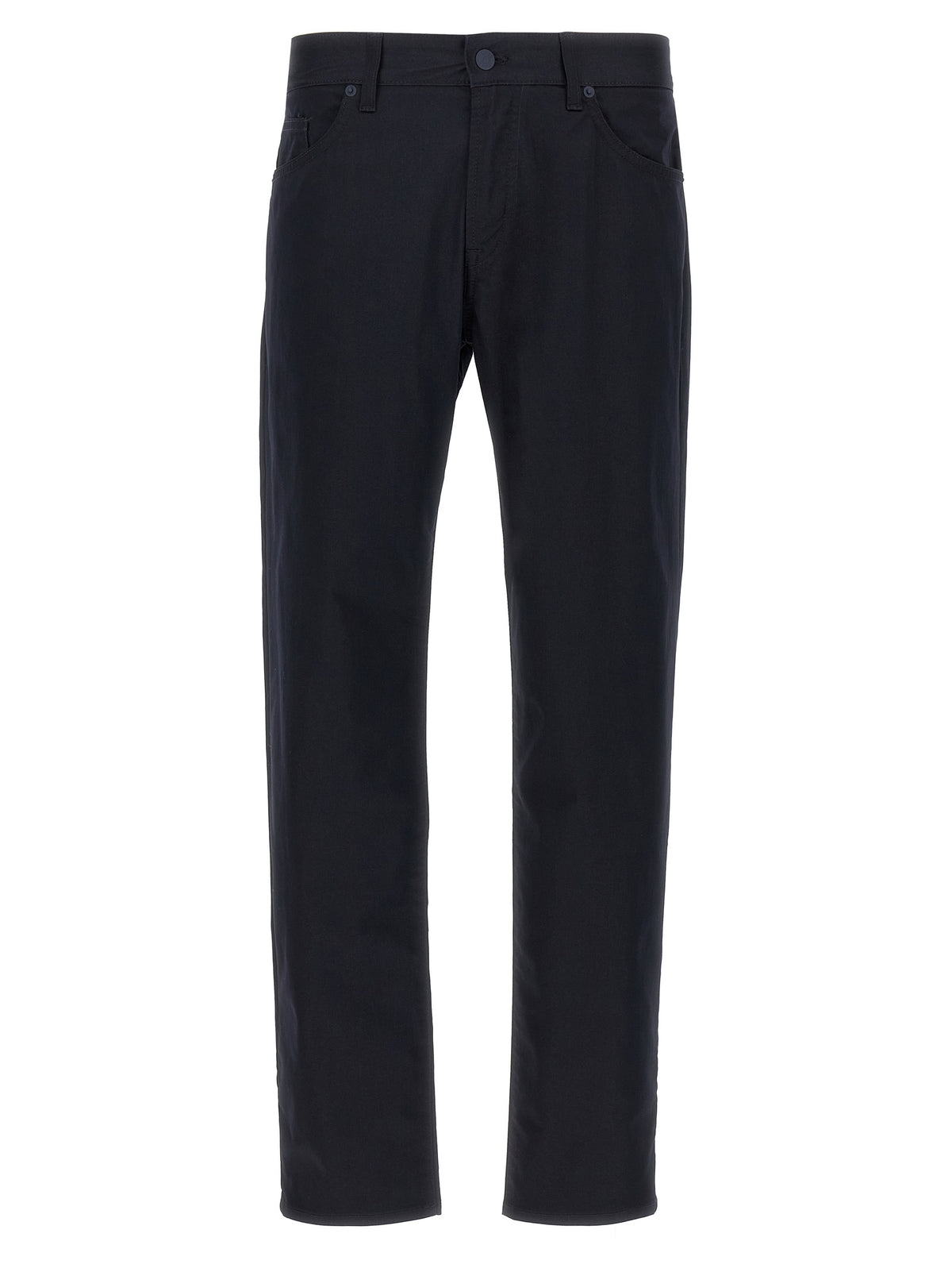 Blue Cotton Casual Pants